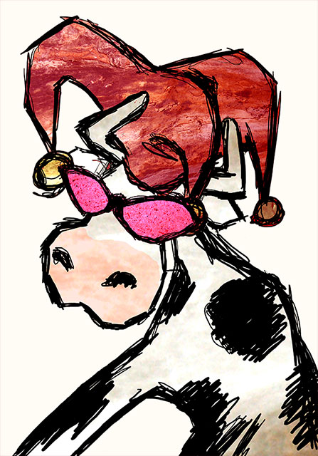 La vache aux lunettes roses